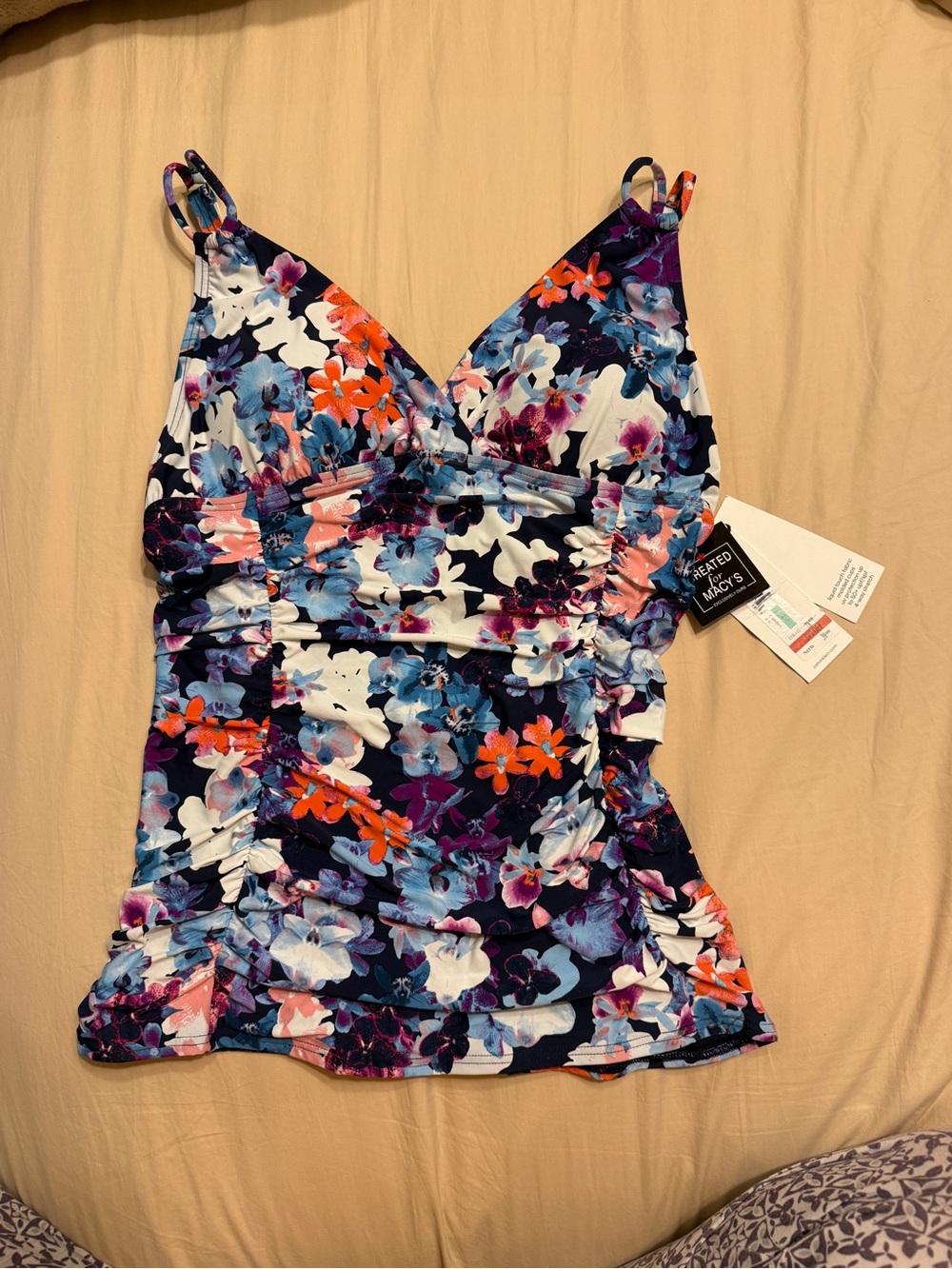 Calvin Klein Floral Tankini Swim Top